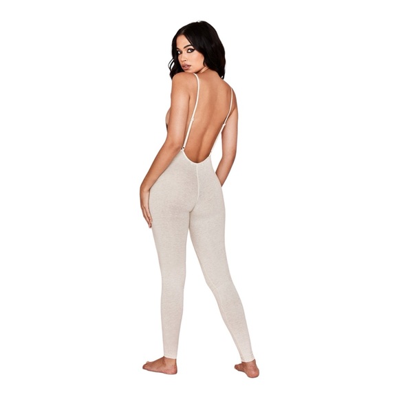 HOUSE OF CB Zahara Milk Marl Summer Lounge Beige Oatmeal Onesie Jumpsuit - Picture 5 of 11